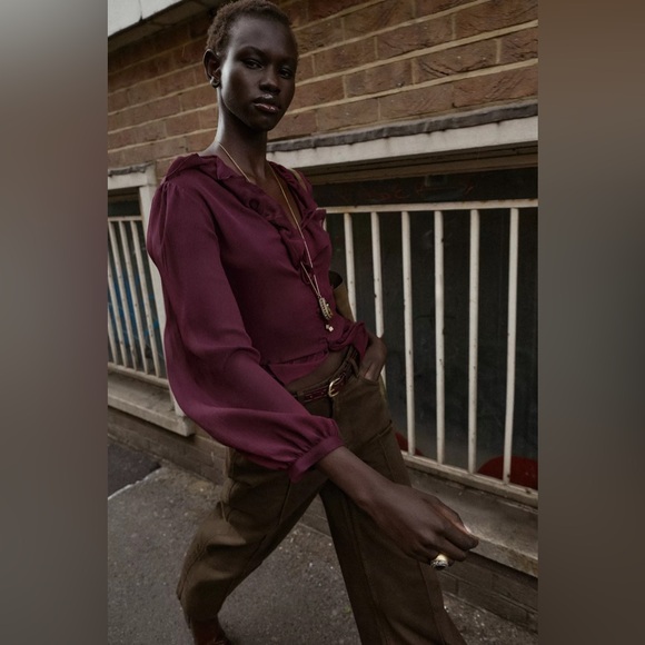 ZARA RUFFLED BLOUSE - Picture 2 of 10